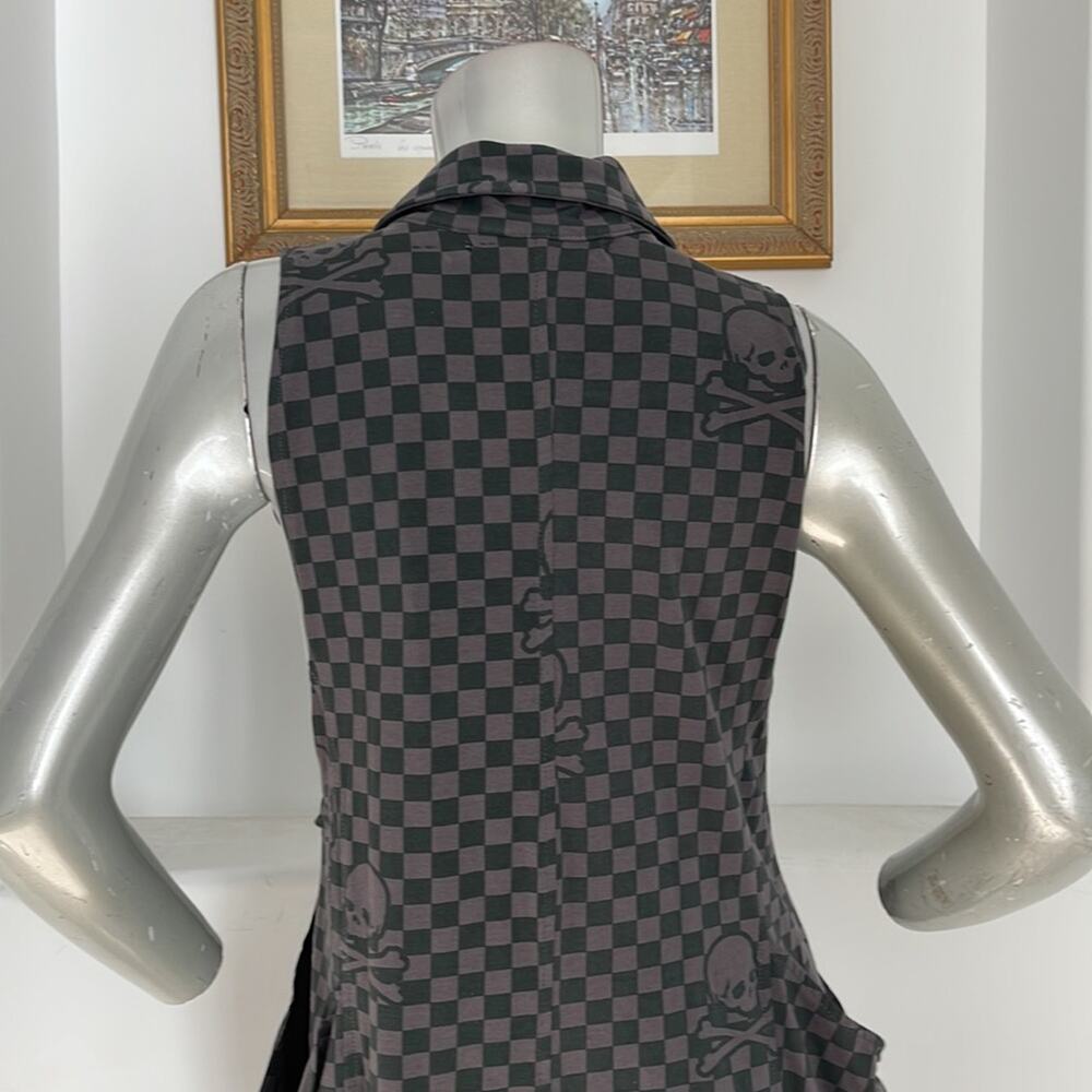 A.D. MOON Romper Gray/Teal Plaid Size M - Picture 7 of 13